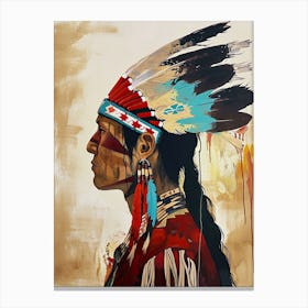 Crow Culture; A Minimalist Vision ! Native American Art Canvas Print