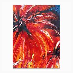 Large Orange Flower Painting Canvas Print