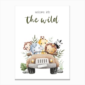 Welcome Into The Wild Kids and Nursery Canvas Print