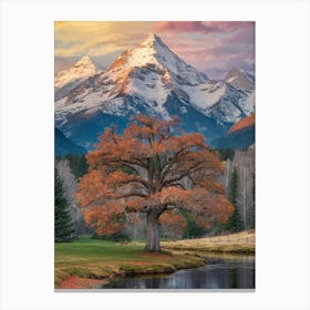 Tree In The Mountains Canvas Print