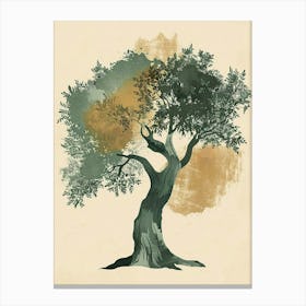 Olive Tree Minimal Japandi Illustration 1 Canvas Print