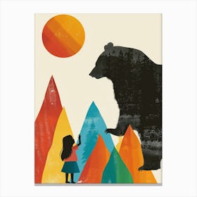 Bear And The Girl Canvas Print