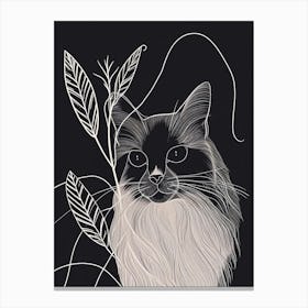 Ragdoll Cat Minimalist Illustration 2 Canvas Print