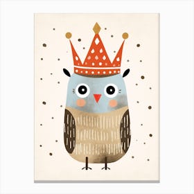 Little Owl 3 Wearing A Crown Canvas Print
