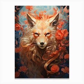Fox Floral Canvas Print