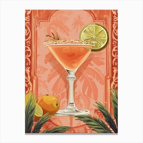 Art Deco Orange Margarita Canvas Print