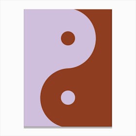 Yin Yang Brown And Purple Canvas Print