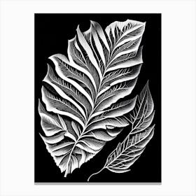 Birch Leaf Linocut 2 Canvas Print
