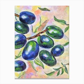 Olive Vintage Sketch Fruit Canvas Print