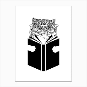 The Cat Is Reading Canvas Print