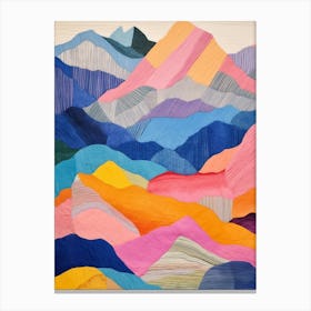 Mount Washington United States 5 Colourful Mountain Illustration Canvas Print