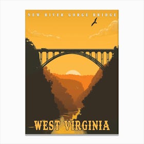 Vintage West Virginia Poster Canvas Print