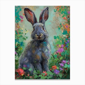 Silver Fox Rabbit Painting 3 Canvas Print