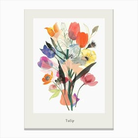 Tulip 4 Collage Flower Bouquet Poster Canvas Print