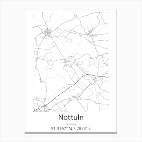 Nottuln,Germany Minimalist Map Canvas Print