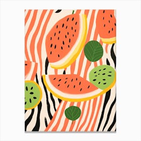 Cantaloupe Fruit Summer Illustration 3 Canvas Print