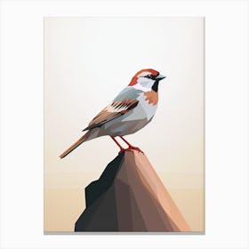 Minimal Sparrow Poetry Canvas Print