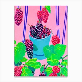 Marionberry 1 Risograph Retro Poster Fruit Canvas Print