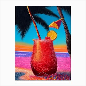 Bahama Mama Pointillism Cocktail Poster Canvas Print
