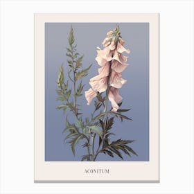 Floral Illustration Aconitum 1 Poster Canvas Print