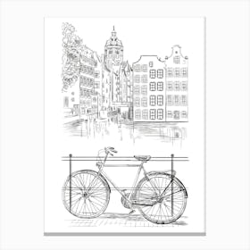 Amsterdam Illustration Print Art Canvas Print