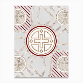 Geometric Glyph in Festive Gold Silver and Red n.0016 Canvas Print