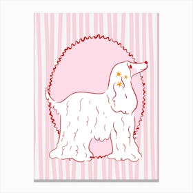 Afghan Hound | Pink and Red Dog Print Canvas Print