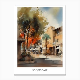 Scottsdale Watercolor 3travel Poster Canvas Print