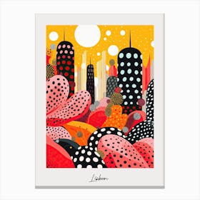 Poster Of Lisbon, Illustration In The Style Of Pop Art 4 Canvas Print