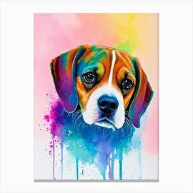Beagle Rainbow Oil Painting dog Canvas Print