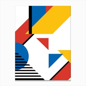 Abstract Painting - Bauhaus geometric retro poster, Piet Mondrian style 1, 60s poster Canvas Print