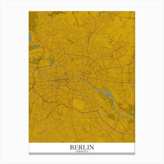 Berlin Yellow Blue Canvas Print