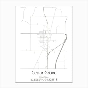 Cedar Grove,United States Minimalist Map Canvas Print