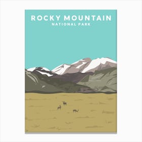 Rocky Mountain National Park, Colorado Travel Poster Canvas Print