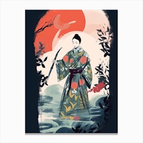 Female Samurai Onna Musha Illustration 17 Canvas Print