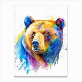 Bear Watẻ Color Canvas Print