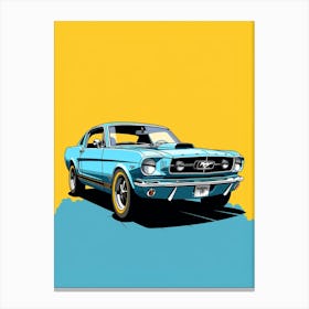 Ford Mustang Line Drawing 3 Canvas Print