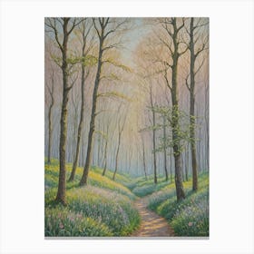 Path Through The Misty Woods Canvas Print