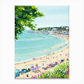 Southend On Sea Beach, Essex Contemporary Illustration 2  Canvas Print