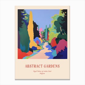 Colourful Gardens Royal Palace Of Laeken Gard Belgium 3 Red Poster Canvas Print