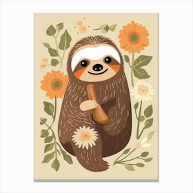 Baby Animal Illustration  Sloth 1 Canvas Print