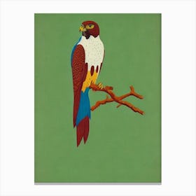Falcon Midcentury Illustration Bird Canvas Print