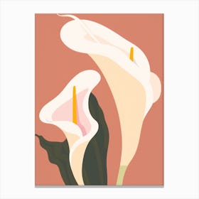 Calla Lilies Flower Big Bold Illustration 1 Canvas Print