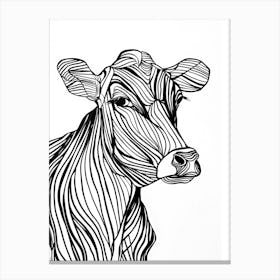 Cow Print animal lines art Canvas Print
