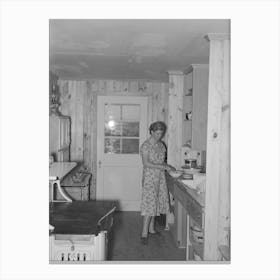 Southeast Missouri Farms, Sharecropper S Wife In Kitchen Of New Home, La Forge Project, Missouri By Canvas Print
