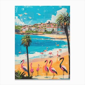 Bondi Beach   Retro Collage Style 2 Canvas Print