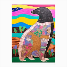 Maximalist Animal Painting Mongoose 2 Canvas Print