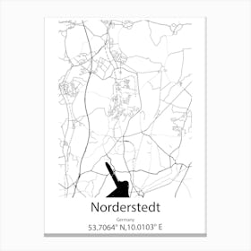 Norderstedt,Germany Minimalist Map Canvas Print