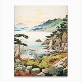 Shiretoko Peninsula In Hokkaido, Ukiyo E Drawing 4 Canvas Print