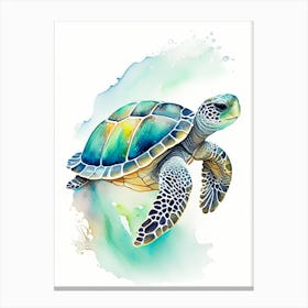 Conservation Sea Turtle, Sea Turtle Watercolour 1 Canvas Print